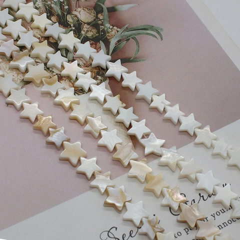 Natural Freshwater Shell Star Shaped Beads White Brown Mother Of Artificial Pearl Loose Beads For DIY Necklace Bracelet Making