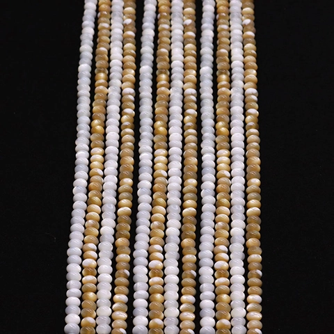 Natural Mother Of Pearl Shell Abacus Rondelle Loose Beads For DIY Necklace Bracelet Jewelry Making Crafting Findings Accessories