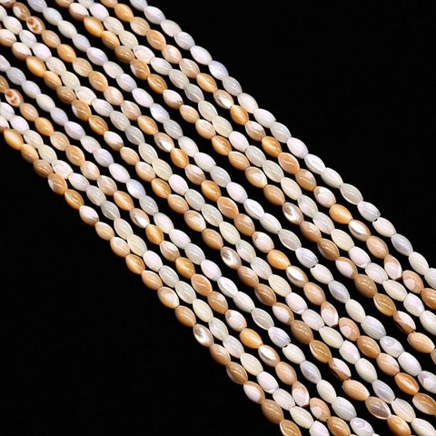 Natürliche Meerwasser Muschel Reisförmige Lose Perlen Ovale Perlmutt Polierte Perlen Für DIY Schmuckherstellung Handgefertigte Armbänder Halsketten