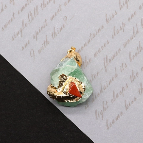 Pendentif en Pierre Naturelle Irrégulière Cristal pour la Création de Bijoux Collier DIY Charme de Pierre Précieuse Électroplaquée pour Femmes Hommes Cadeau