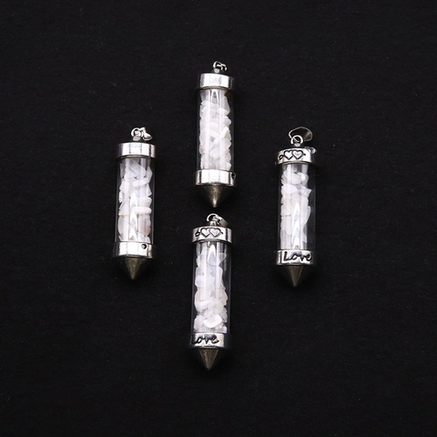 Natuursteen Kogelvormige Hanger Gevuld Met Steenresten Love Hart Gegraveerd Koper Verguld DIY Sieraden Maken Accessoires