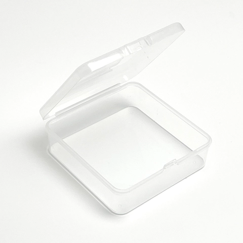 Boîte à Bijoux en Plastique Transparent Boîtier de Rangement Carré Avec Couvercle Rabattable Organisateur pour Boucles d'Oreilles