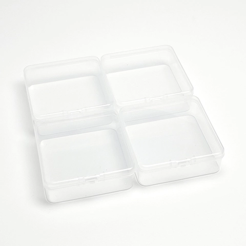 Boîte à Bijoux en Plastique Transparent Boîtier de Rangement Carré Avec Couvercle Rabattable Organisateur pour Boucles d'Oreilles