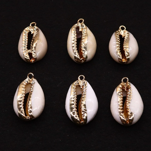 Natuurlijke Zeeschelp Conch Schelp Hanger Met Vergulde Gouden Rand DIY Sieraden Ketting Accessoires Handgemaakte Knutselvondsten