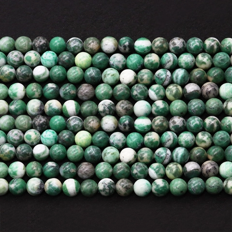 Natural Qinghai Jade Stone Round Loose Beads Polished Green White Stone Beads For DIY Jewelry Making Necklaces Bracelets