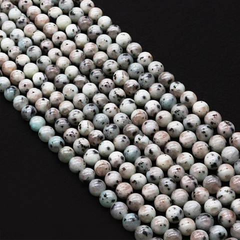 Natural Stone Dalmatian Jasper Style Round Beads Polished Loose Spacer Beads For DIY Jewelry Making Bracelets 4mm-12mm