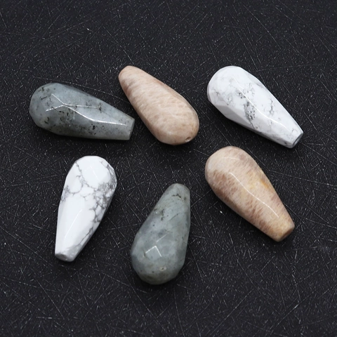 Natural Stone Teardrop Pendants Faceted Water Drop Beads For DIY Necklace Bracelet Jewelry Making Supplies For Men Women