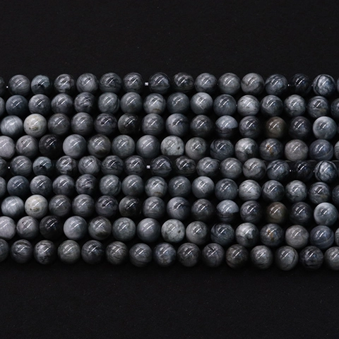 Natural Stone Labradorite Round Loose Beads Dark Gray Polished Straight Hole Spacer Beads For DIY Jewelry Making