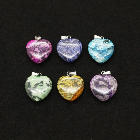 Ciondolo a Forma di Cuore in Pietra Naturale Agata Matta Intagliato Con Chiusura in Lega Per Creazione di Gioielli DIY Regalo Donna Uomo
