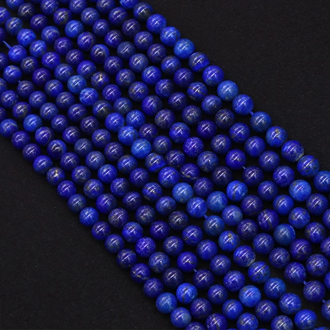 Natürliche Lapislazuli Rundperlen Tiefblau Polierte Stein Lose Perlen Für DIY Schmuckherstellung Armband Halskette