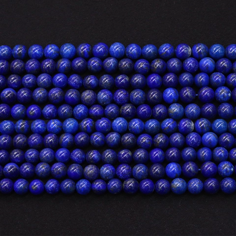 Natürliche Lapislazuli Rundperlen Tiefblau Polierte Stein Lose Perlen Für DIY Schmuckherstellung Armband Halskette