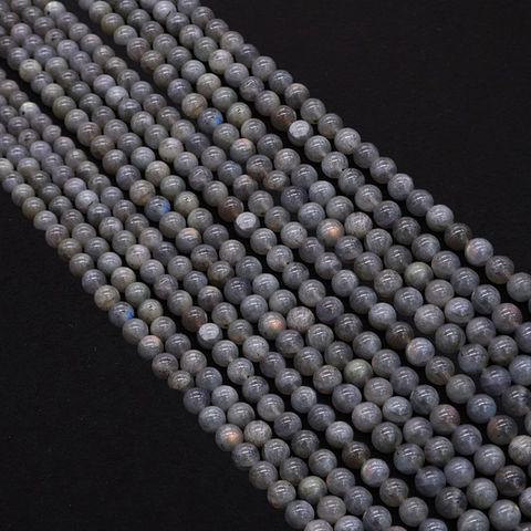 Natural Labradorite Round Beads Polished Gray Loose Beads For DIY Necklace Bracelet Jewelry Making Accessories Gift
