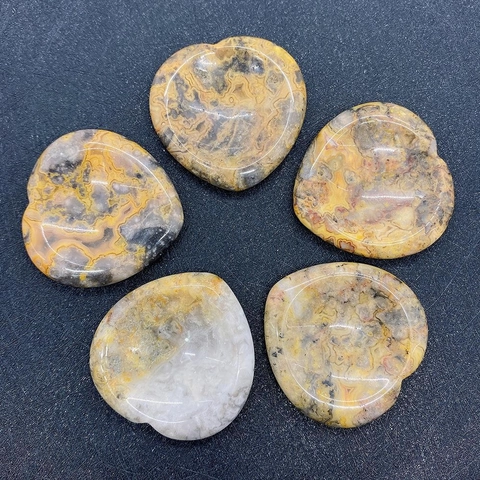 Piedra Natural Forma de Corazón Piedra de Pulgar Pulido Corazón Piedra de Masaje para Fabricación de Joyas DIY Decoración Hogar