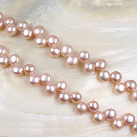 Natural Freshwater Pearl Beads Button Shape Loose Beads For DIY Jewelry Making White Pink Purple Jewelry Accessories