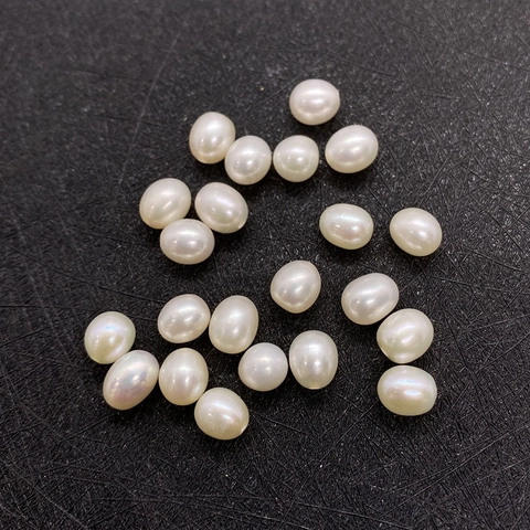Natural Freshwater Pearl Beads Rice Oval Shape Half Hole Loose Pearls DIY Jewelry Making Findings Wedding Party Accessories