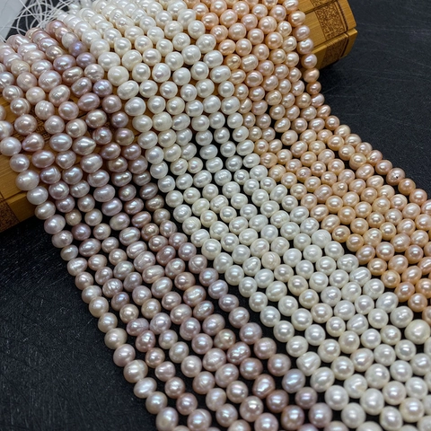 Natürliche Süßwasserperlen AA-Klasse Runde Unregelmäßige Perlenstränge Für DIY Halskette Armband Schmuckherstellung Zubehör Für Damen