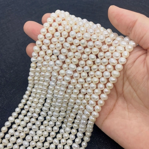 Cuentas Redondas de Perla de Agua Dulce Natural para Creación de Joyas DIY Collar Pulsera Cuentas Sueltas Barrocas