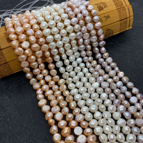 Natural Freshwater Pearl Beads Irregular Baroque Loose Strands For DIY Jewelry Making Necklaces Bracelets White Pink Purple