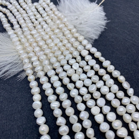 Natural Freshwater Pearl Beads Irregular Baroque Grade A AA For DIY Jewelry Making Accessories White Pearl Strand Women Gift
