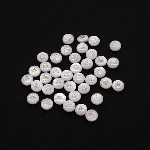 Natural White Shell Beads With Gold Pattern Round Flat Loose Beads For DIY Necklace Bracelet Making Findings Vintage Jewelry Making