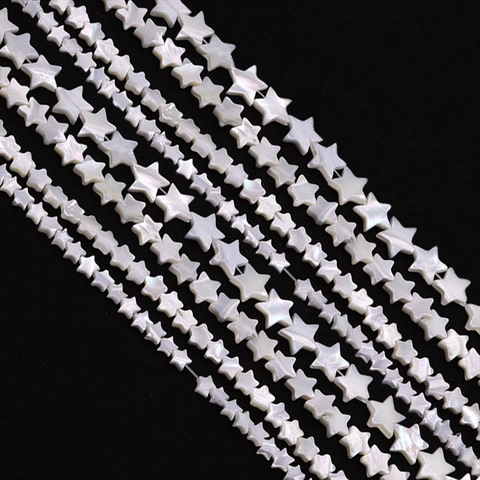 Natürliche Perlmutt Sternform Lose Perlen Weiße Muschel Polierte Zwischenperlen Für DIY Schmuckherstellung Halsketten Armbänder