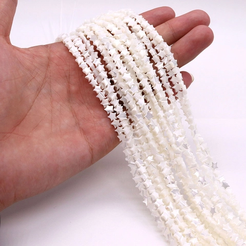 Natürliche Perlmutt Sternform Lose Perlen Weiße Muschel Polierte Zwischenperlen Für DIY Schmuckherstellung Halsketten Armbänder