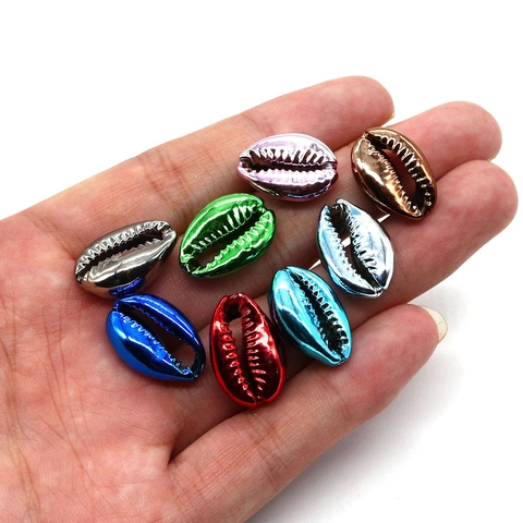 Natural Cowrie Shell Beads 18-20mm Electroplated Metallic Colors For DIY Jewelry Making Necklace Bracelet Accessories