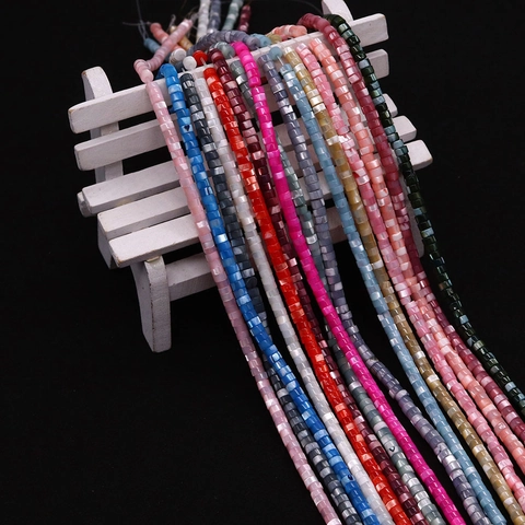 Natural Sea Shell Cylinder Loose Beads Polished Dyed Heishi Beads For DIY Necklace Bracelet Jewelry Making Supplies