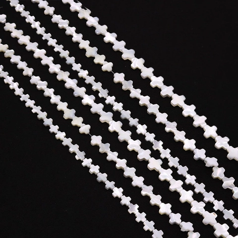 Perles de Croix en Coquille Blanche Naturelle de Mer Polies Perles en Vrac pour la Fabrication de Bijoux DIY Accessoires Bijoux