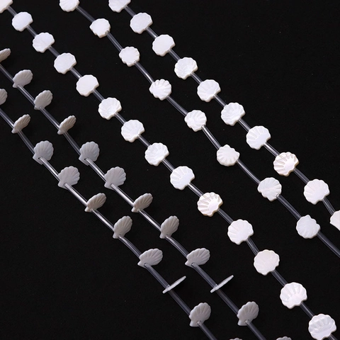 Natural White Freshwater Shell Beads Scallop Shape Polished Loose Beads For DIY Jewelry Making Necklaces Earring Accessory