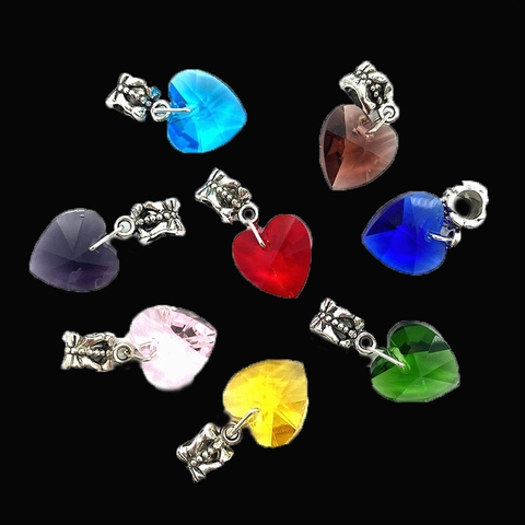 Collier Pendentif Cœur en Cristal de Verre Facetté Avec Bélière en Alliage Gravé pour Femme Accessoires Bijoux DIY Cadeau