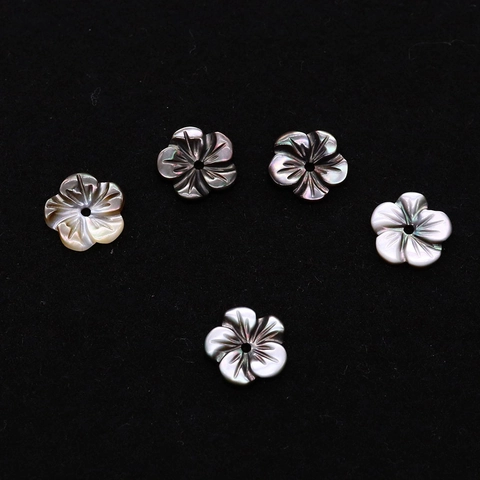 Natuurlijke Zwarte Zeeschelp Bloem Gesneden Irisklevende Kunstparelmoer Kralen Voor DIY Sieraden Maken Knutselen Accessoires
