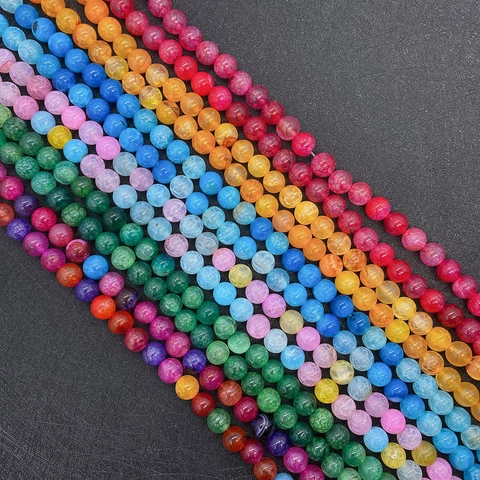 Natural Stone Dragon Vein Agate Round Loose Beads For DIY Jewelry Making Bracelet Necklace Crafts Accessory
