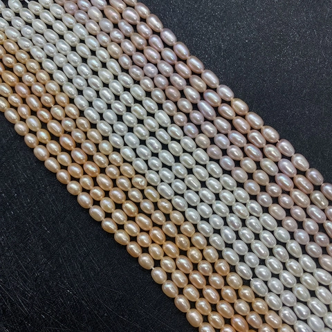 AAA Natural Freshwater Rice Freshwater Pearl Beads High Luster Oval Freshwater Pearls For DIY Jewelry Making Necklaces Bracelets Accessory