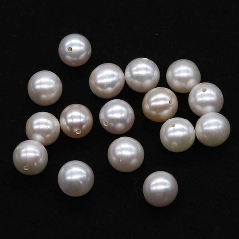High Luster Natural Freshwater Pearl Round Loose Beads Drilled Hole DIY Jewelry Making Supplies Accessories For Earrings Necklaces
