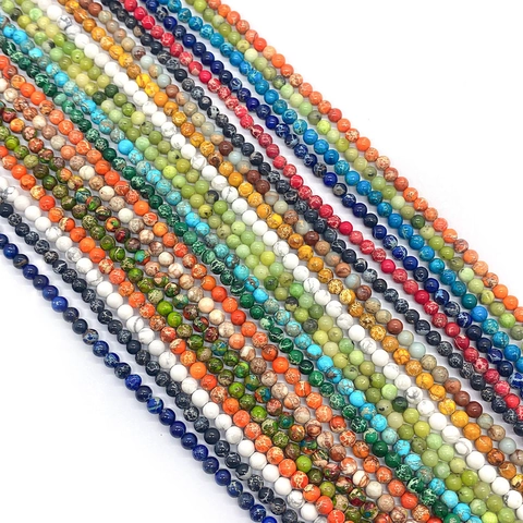 Cuentas Sueltas De Piedra Natural Jaspe Imperial Cuentas Redondas Pulidas Para Hacer Joyas DIY Collar Pulsera Accesorio