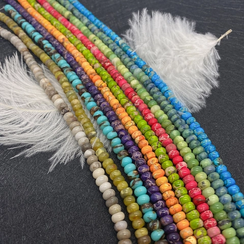 Natural Stone Imperial Jasper Rondelle Abacus Beads For DIY Jewelry Making Polished Colorful Spacer Beads Jewelry Finding