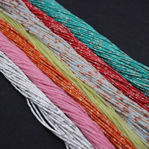 Perline a Tubo Cilindrico in Pietra Naturale Per Creazione Gioielli Fai Da Te Colori Multipli Texture Marmo Perline Heishi