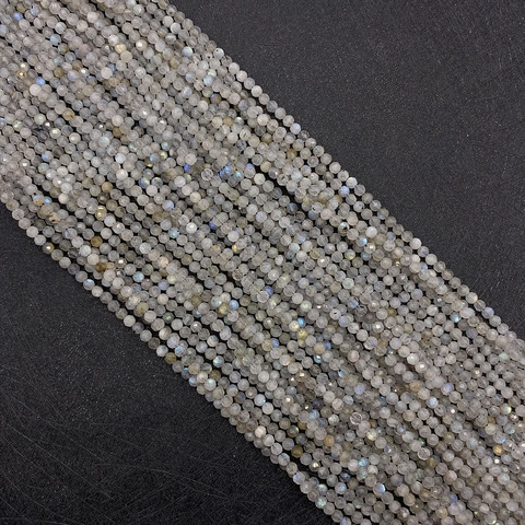Natural Faceted Labradorite Gray Flash Stone Round Beads For DIY Jewelry Making Bracelet Necklace Accessories For Unisex