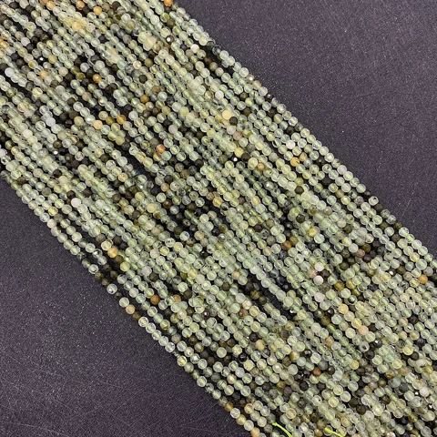 Natural Green Prehnite Faceted Round Loose Beads For DIY Bracelet Necklace Jewelry Making Handmade Crafts Accessories