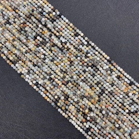 Cuentas Redondas de Piedra Natural Facetada Multicolor Estilo Amazonita Cuentas Espaciadoras Sueltas para Pulsera Collar DIY Fabricación de Joyas Regalo