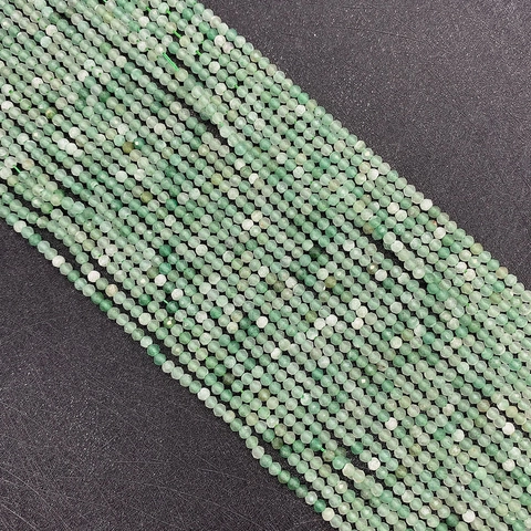 Natural Green Aventurine Faceted Round Beads For Jewelry Making DIY Bracelet Necklace Findings Small Gemstone Loose Beads