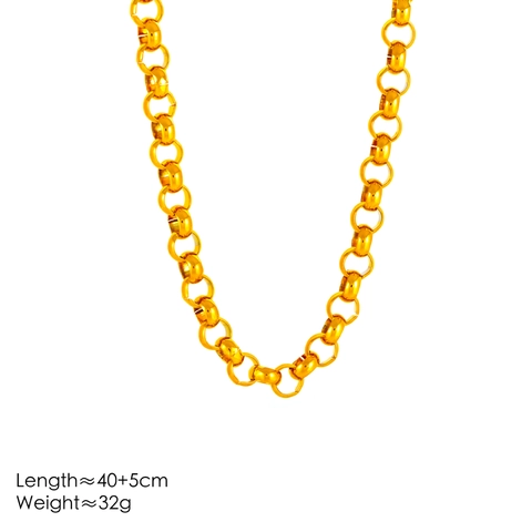 Minimalist Stainless Steel Jewelry Set For Women 18K Gold Plated Rolo Chain Circle Necklace Bracelet Earrings Fashion Jewelry