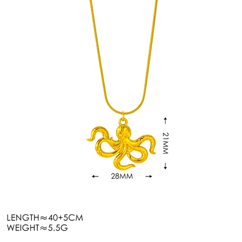 Moda Acero Inoxidable Pulpo Colgante Collar Para Mujeres Oro Plata Chapado Océano Tema Joyería Collar Pulpo