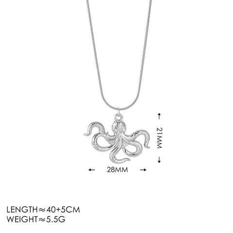 Moda Acero Inoxidable Pulpo Colgante Collar Para Mujeres Oro Plata Chapado Océano Tema Joyería Collar Pulpo