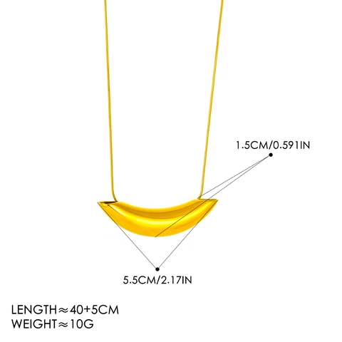Minimalist 304 Stainless Steel Crescent Moon Curved Tube Pendant Necklace For Women Snake Chain Magnetic Collar Jewelry