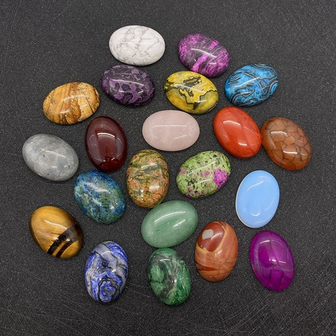 Natuursteen Ovale Cabochon Kralen 18x25mm Tijgeroog Rozenkwarts Voor DIY Sieraden Maken Handgemaakte Accessoires