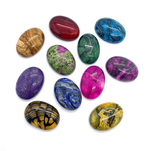 Natuursteen Ovale Cabochon Kralen 18x25mm Tijgeroog Rozenkwarts Voor DIY Sieraden Maken Handgemaakte Accessoires