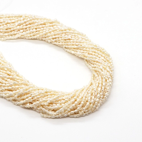 High Luster White Natural Freshwater Pearl Rice Beads For DIY Jewelry Making Accessories Small Pearl Strands Elegant Jewelry Semi-Finished Components