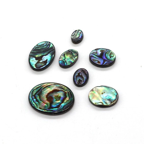 Natural Abalone Shell Beads Oval Cabochons Polished Iridescent Rainbow Shell For DIY Jewelry Making Necklace Crafting Accessories